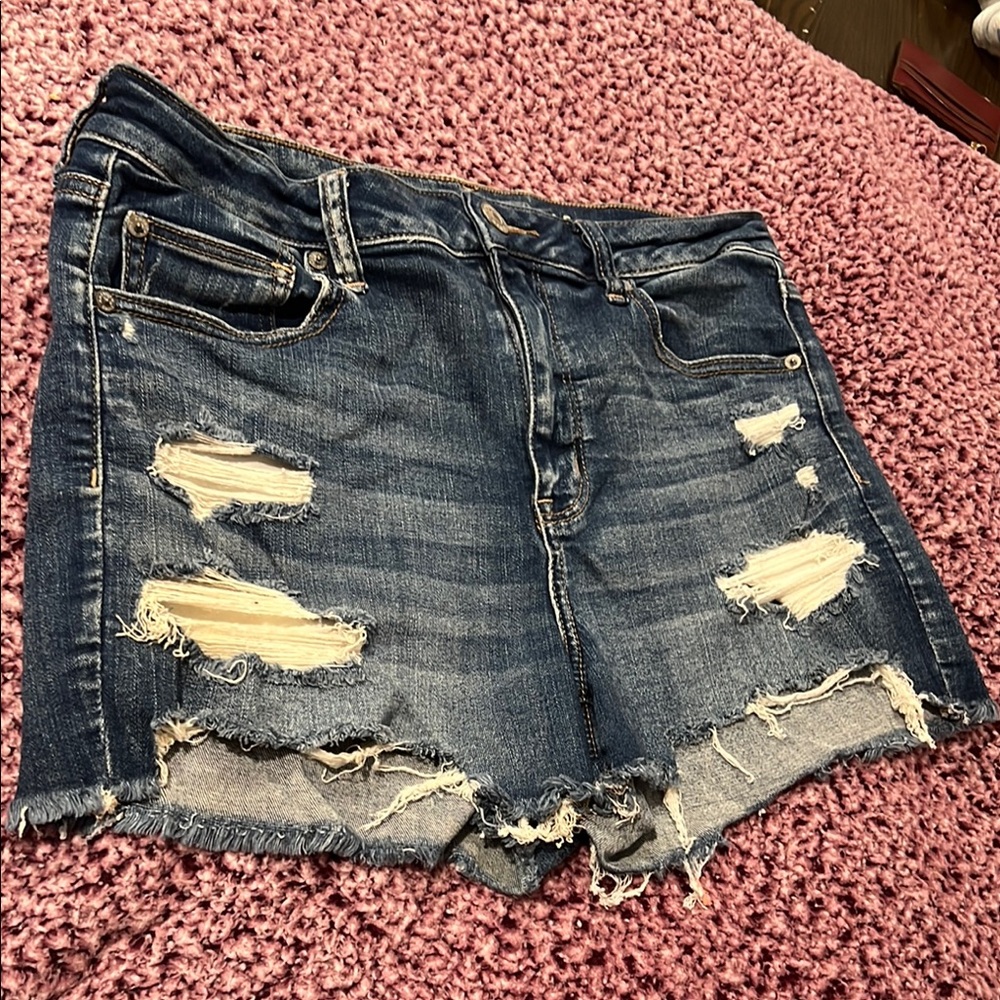 Distressed Denim Shorts